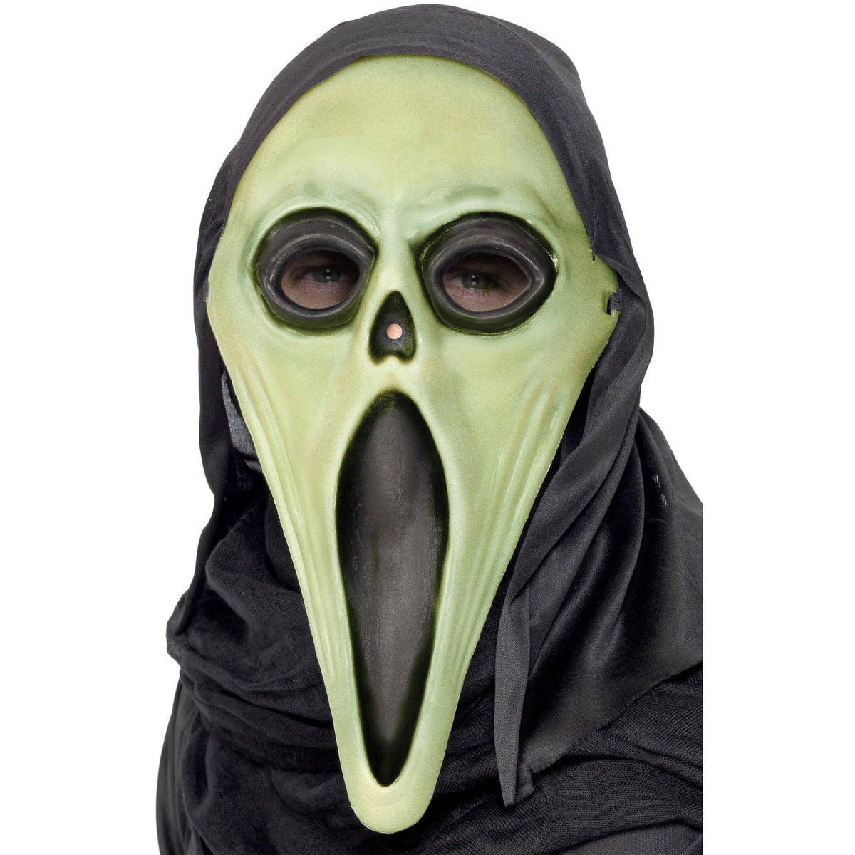 Glow in the Dark Screamer Mask, Black and White