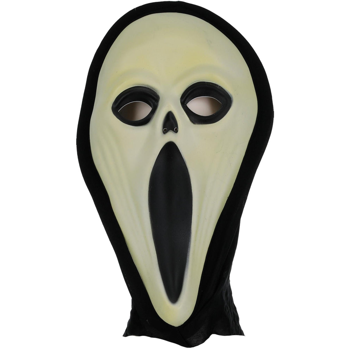 Glow in the Dark Screamer Mask, Black and White, view 3