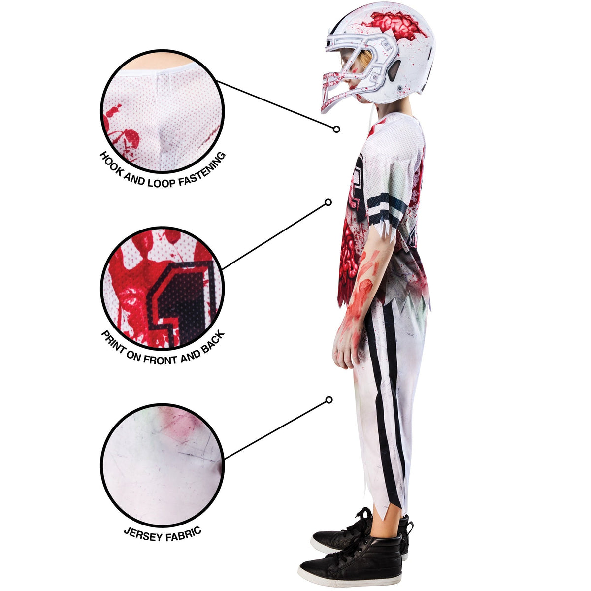Kids' Zombie American Footballer Costume, view 4