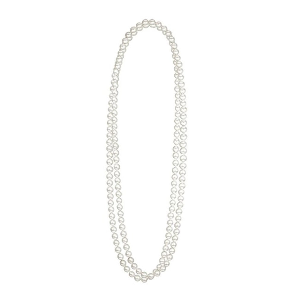 Long Faux Pearl Necklace — view 2