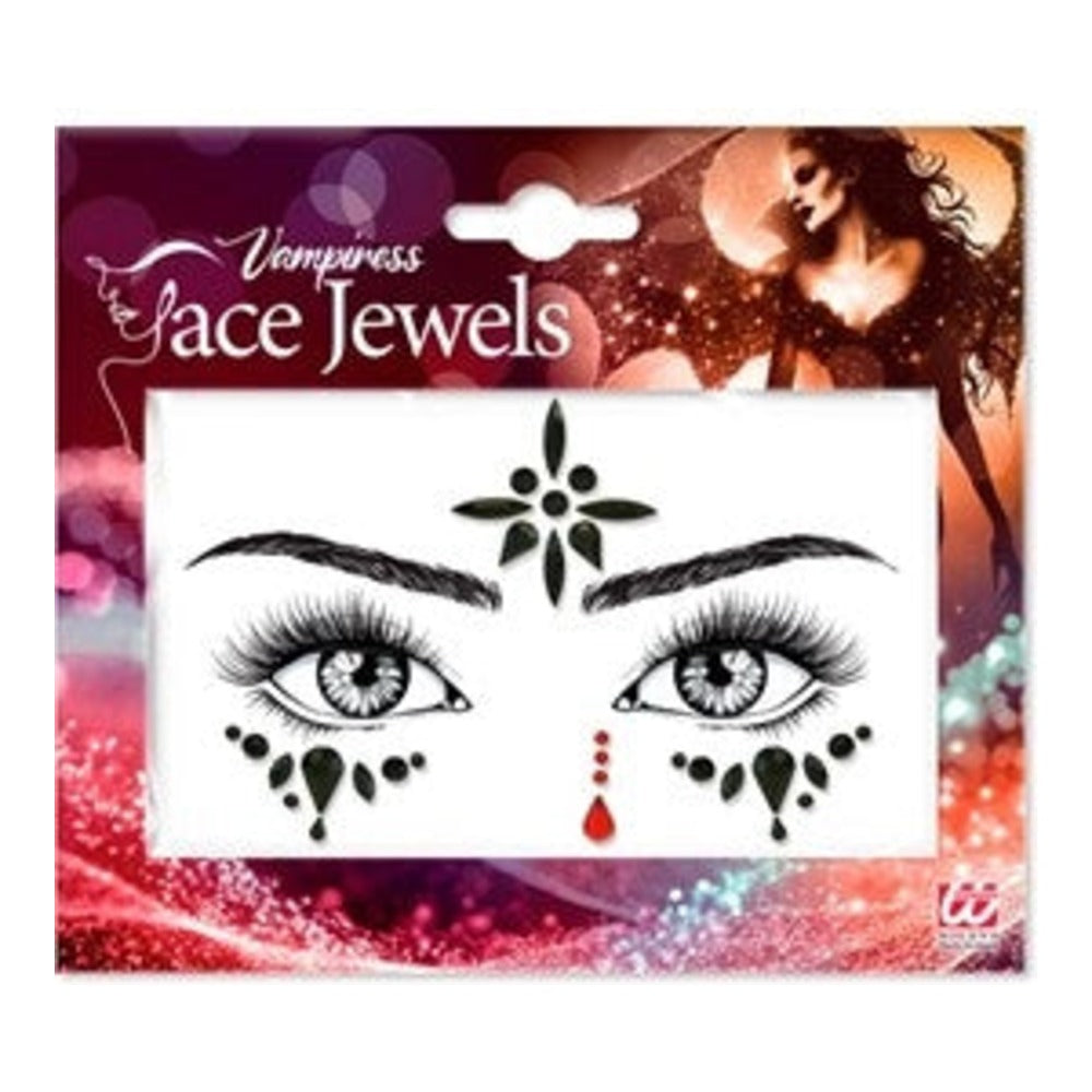 Women's Vampiress Face Jewels — self-adhesive face jewels for women