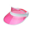 80s Pink Sun Visor — A pink sun visor with a tinted see-through peak and an open top, held on with a rear strap.