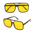 90s Hip Hop Glasses with Yellow Lenses — A pair of small oval nineties-style glasses with slim frames and yellow tinted lenses.