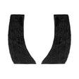 Adhesive Jumbo Sideburns — A pair of oversized black sideburns in synthetic hair, backed with adhesive so they stick straight t