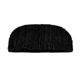 Adhesive Toothbrush Moustache — A small square black moustache in synthetic hair, sized to sit between the nostrils and the top lip.