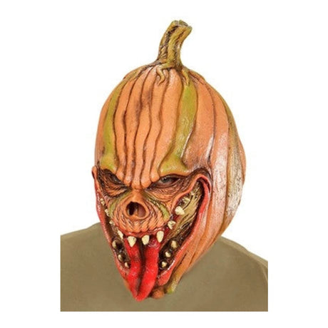 Adult Evil Pumpkin Three-Quarter Mask — latex Halloween mask for adult