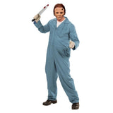 Adults Mechanic Overalls Costume — A one-piece blue boiler suit with a full-length front zip, long sleeves and a turn-down collar.