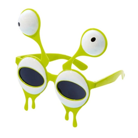 Alien novelty glasses shown from a second angle