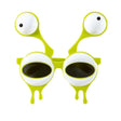 Lime green alien novelty glasses with eyeballs on sprung stalks
