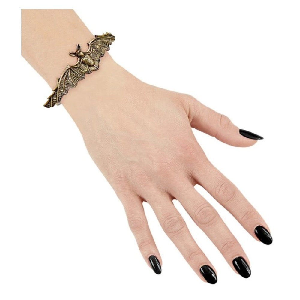 Antiqued Gold Bat Bracelet — view 2