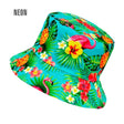 Azure Summer Party Bucket Hat — A bright azure blue bucket hat in lightweight polyester with a full downturned brim.