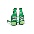 Beer Bottle Novelty Glasses, Green