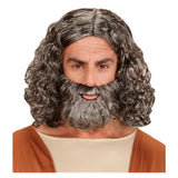 Biblical Wig and Beard Set — A long shoulder-length wig with a matching full beard, boxed together as a set for biblical and nati