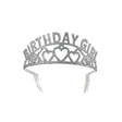 Birthday Girl Glitter Tiara, Silver