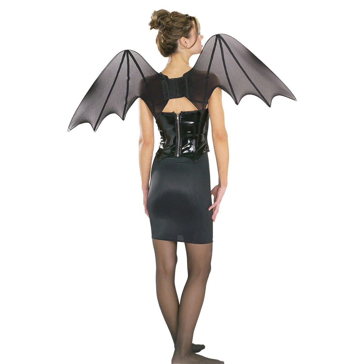 Black Chiffon Bat Wings – detail view
