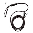 Black Coiled Whip — A long black plaited whip, just over two metres, with a moulded handle and a braided plastic lash.