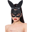 Black Mock Leather Bunny Mask with Studs