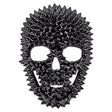 Black Spiked Skull Mask — A matt black skull mask with deep hollow eye sockets and rows of spikes running back over the crown 