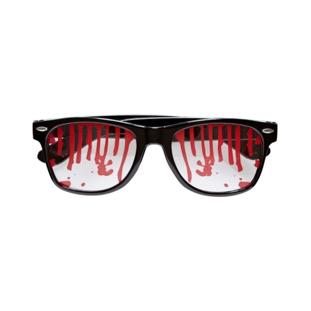 Bloody Glasses — Plain-framed glasses with red moulded blood running out from behind the lenses and down over the che