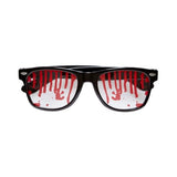 Bloody Glasses — Plain-framed glasses with red moulded blood running out from behind the lenses and down over the che
