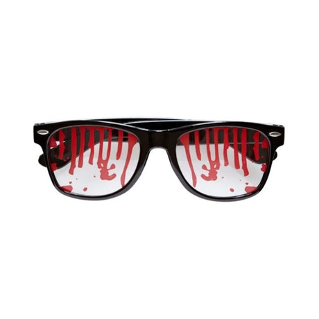 Bloody Glasses — Plain-framed glasses with red moulded blood running out from behind the lenses and down over the che