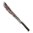 Bloody Machete — A 75cm machete with a long silver-effect blade, a black moulded grip and painted blood along the edg