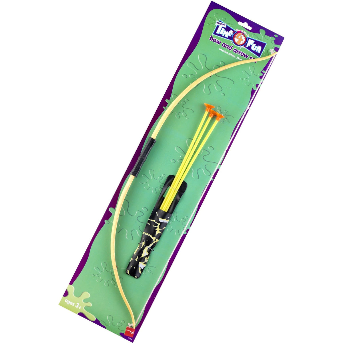 Bow and arrow costume set with wood-effect bow, three arrows and quiver