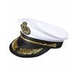 Deluxe Captain's Hat — A white peaked cap in the ship's captain style, with a black glossy peak and gold braid and badge at