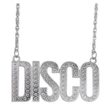 Disco Ball Necklace — A 65cm chain necklace with a mirrored disco ball pendant.