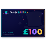 Fancy Dress Club £100 gift card, navy and colourful digital gift voucher