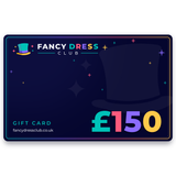 Fancy Dress Club £150 gift card, navy and colourful digital gift voucher