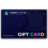 Fancy Dress Club gift card in navy with colourful sparkles, digital gift voucher