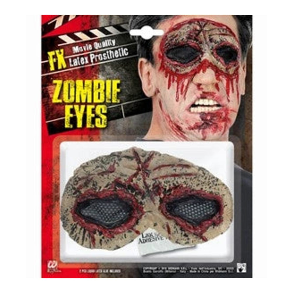 FX Zombie Eyes Latex Prosthetic with latex eye prosthetic and 2 x liquid latex adhesive