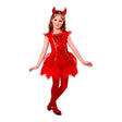Girls Devil Tutu Costume with red glitter dress with tulle skirt and horns headband