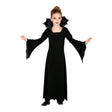 Girls Vampiress Costume with long black dress and web stand-up collar