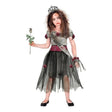 Girls Zombie Prom Queen Costume with tattered prom dress, prom queen sash and tiara