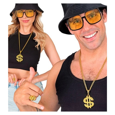 Gold Dollar Necklace and Ring Set — view 3