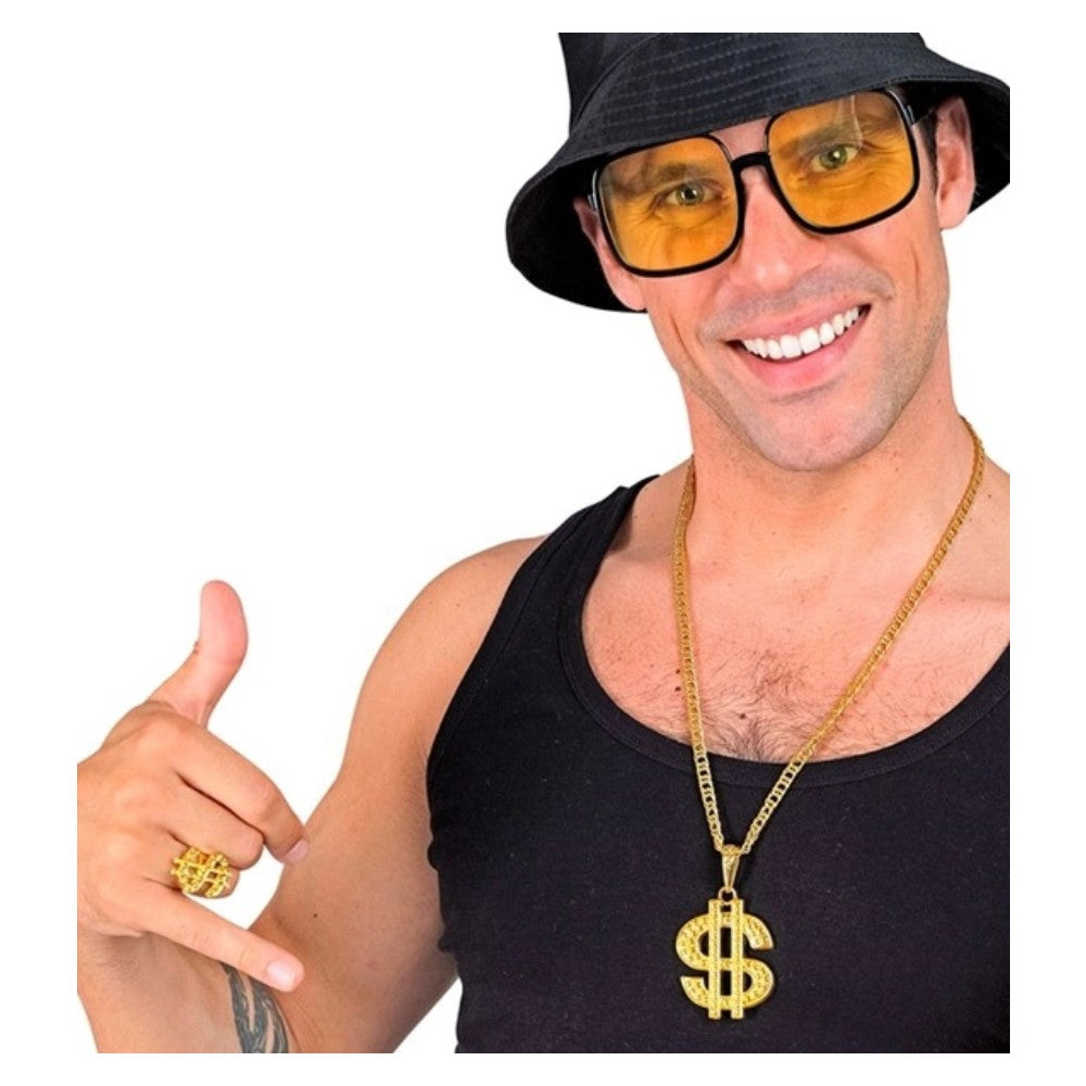 Gold Dollar Necklace and Ring Set — view 4