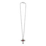 Gothic Cross Necklace with Red Gem — view 2