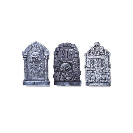 Halloween RIP Tombstones, 13in, Pack of 3