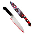 Horror Clown Knife Prop — A 31cm moulded plastic knife with a fixed blade, made as a prop for a horror clown costume.