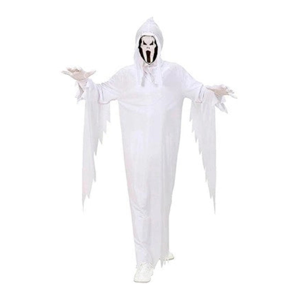 Kids Classic Ghost Costume with white robe and hooded ghost mask