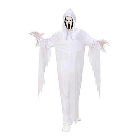Kids Classic Ghost Costume with white robe and hooded ghost mask