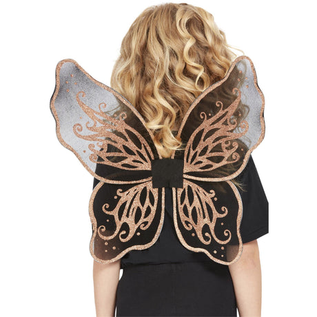 Kids' Dark Botanicals Gold Butterfly Wings