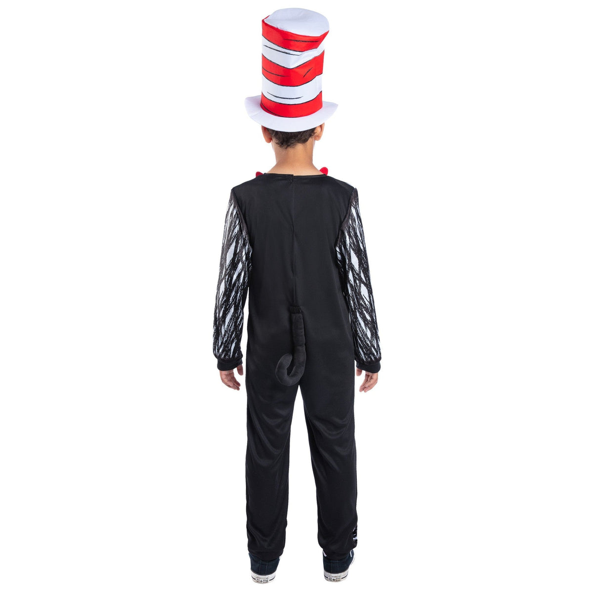 Kids' Dr Seuss Cat in the Hat costume shown from the back
