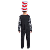 Kids' Dr Seuss Cat in the Hat costume shown from the back