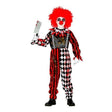 Kids Horror Clown Costume with harlequin jumpsuit and neck ruff