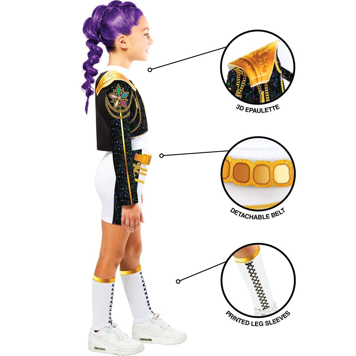 Kids' KPop Demon Hunters Rumi Golden Hybrid Costume – alternative view