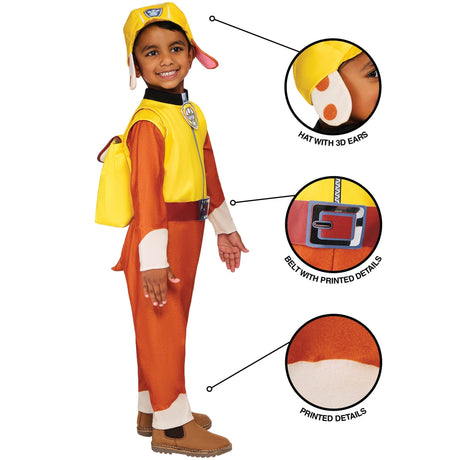 Kids' Paw Patrol Rubble Costume – detail view