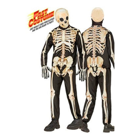 Kids Skeleton Fast Costume with printed jacket, printed trousers and gloves